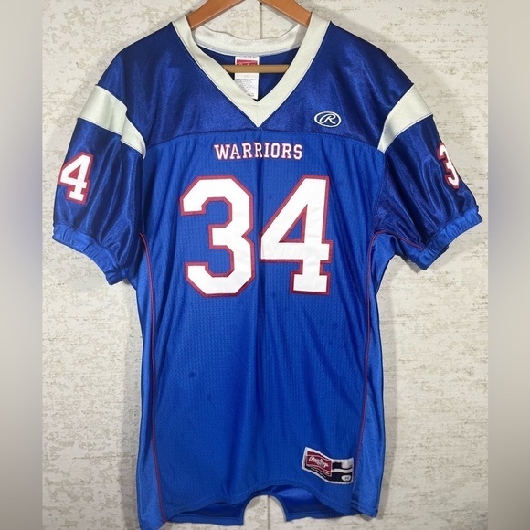 RAWLINGS Blue Warriors Football Shirt Size Medium #34 - Picture 1 of 7